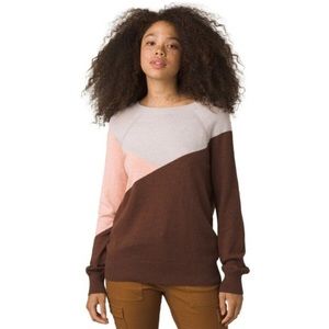 Prana Women's Colorblock Sweater - Brown, Pink, Cream